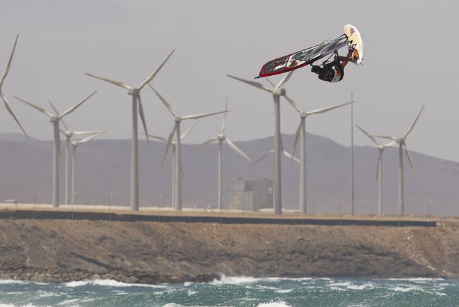 Philip Koster flying high -  PWA Pozo World Cup 2012 ©  John Carter / PWA http://www.pwaworldtour.com